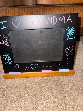 I Love Grandma Chalkboard Picture Frame with Wooden Base
